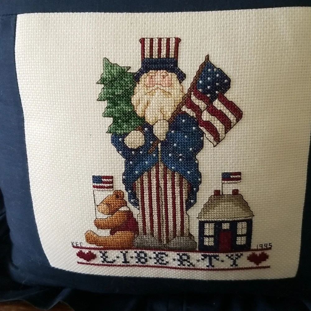Liberty Accent Pillow Needlepoint Style